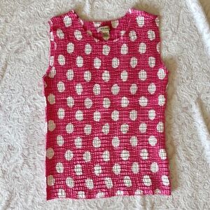 Y2K Polka Dot Pink & White Scrunch Stretchy Tank Top